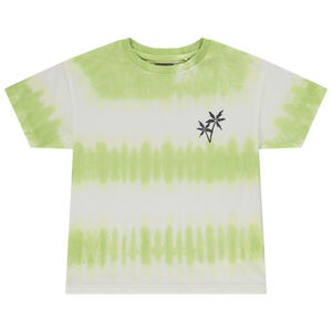 Camiseta manga corta efecto tie & dye doble estampado para niño 