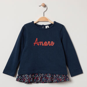 Sudadera de felpa con inscripciones en lentejuelas 