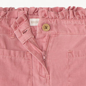 Pantalones de tela con cintura elástica para niña 