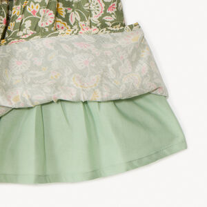Falda con volantes efecto arrugado y estampado floral niña 