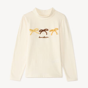 Top de cuello alto para niña con nudos de cuerda 