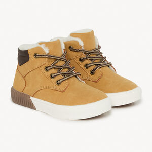 Botines camel con cordones y cremallera para bebé niño 