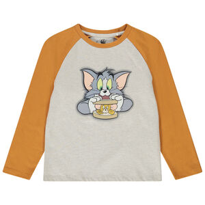 T-shirt manches longues raglans en jersey print Tom & Jerry Warner Main T-shirt manches longues raglans en jersey print Tom & Jerry Warner