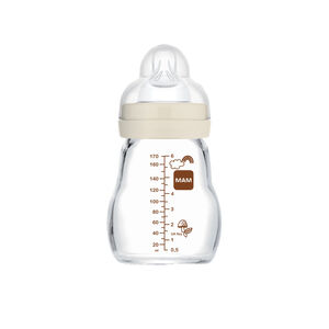 Biberón de vidrio 170ml flujo 1 0-6 meses blanco (modelo aleatorio) 