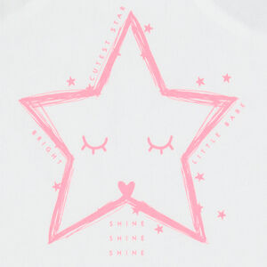 Pijama corto estampado de estrellas y short rosa 