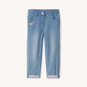 Jeans slim bordados corazones dorados para bebé niña  Main Jeans slim bordados corazones dorados para bebé niña