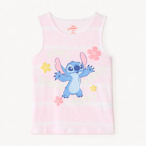 Camiseta sin mangas con estampado tie dye de Stitch de Disney para niña 
