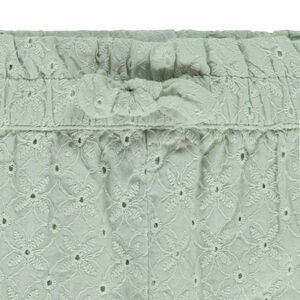 Short liso en bordado inglés para bebé niña 