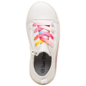 Zapatillas bajas bordadas con arcoíris y cordones degradados 