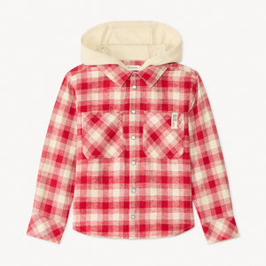 Camisa de cuadros con capucha para niña 