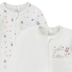 Lote de 2 peleles con cremallera para bebé niña 