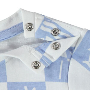 Camiseta manga corta damero estampado fantasía para bebé niño 