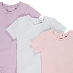 Pack de 3 bodies manga corta para bebé niña 