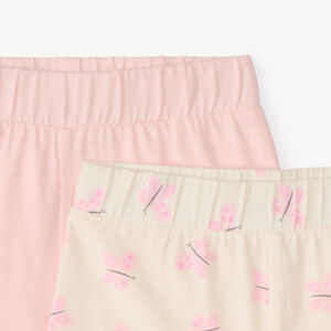 Lote de 2 pantalones cortos de jersey en colores sólidos y estampados para bebé niña 