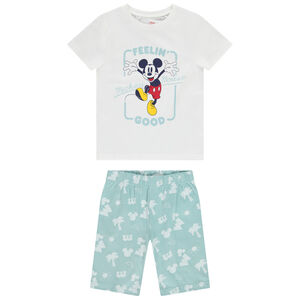 Set de 2 piezas camiseta de manga corta Mickey Disney + short fantasía para niño 