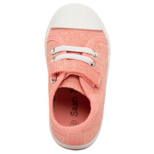 Zapatillas bajas de lona con cordones elásticos y velcro para bebé niña 