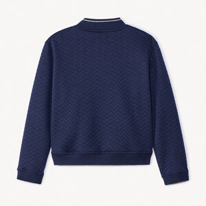 Chaleco de manga larga con cuello teddy y bordado para niña 