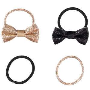 Lote de 4 elásticos fantasía glitter para niña 