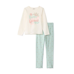 Set pyjama 2 pièces fantaisie avec bas à pois pour fille   Main Set pyjama 2 pièces fantaisie avec bas à pois pour fille