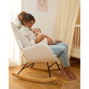 Silla mecedora Marceau en boucle blanca 