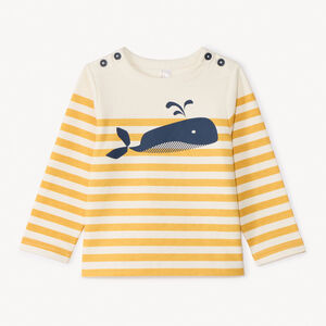 Sudadera de rayas con estampado de ballena para bebé niño 