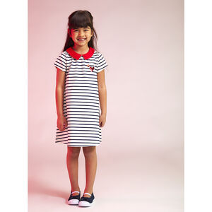 Vestido de felpa rayado con lentejuelas mágicas para niña 