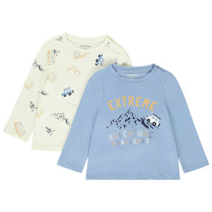 Lote de 2 camisetas de manga larga con estampado para bebé niño 