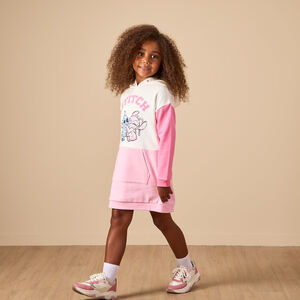 Vestido de felpa efecto colorblock con estampado de Stitch Disney para niña 