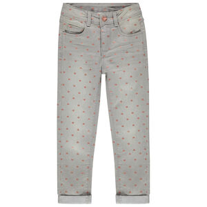 Jeans efecto desgastado con estampado de estrellas all-over. 