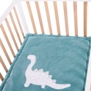 Alfombra de parque bicolor 70 x 95 cm con estampado de dinosaurios 