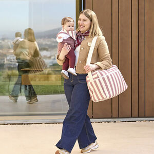 Bolso maternidad 30x47cm Granate Stripe 