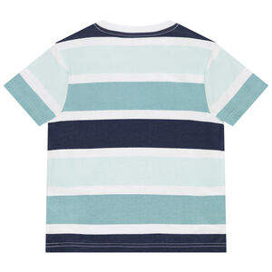 Camiseta de manga corta con bandas y rayas coloridas para niño 