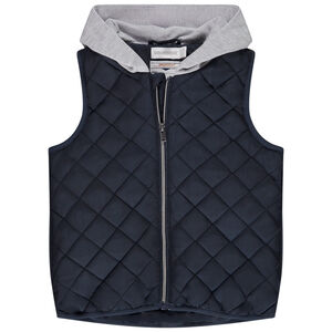 Chaleco efecto acolchado con capucha  