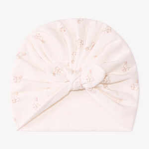 Gorro turban liso con nudo y frunce para niña bebé 