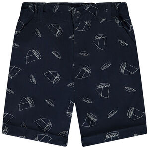 Bermudas de tela estampadas de veleros para niño 