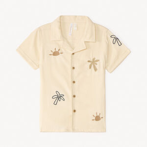 Camisa de manga corta con bordado decorativo para bebé niño 