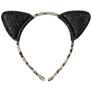Diadema de leopardo con orejas brillantes para niña 