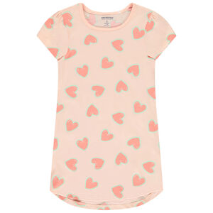 Camisón de jersey con estampado de corazones para niña  Main Camisón de jersey con estampado de corazones para niña
