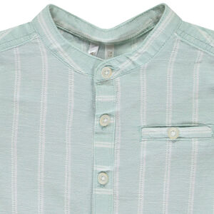 Camisa de manga larga a rayas con cuello mao para bebé niño 