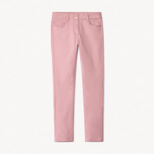 Pantalón slim de sarga lisa para niña  Main Pantalón slim de sarga lisa para niña