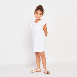 Vestido de manga corta en plumetis para niña  Main Vestido de manga corta en plumetis para niña
