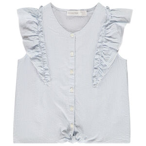 Blusa a rayas con grandes volantes para niña  Main Blusa a rayas con grandes volantes para niña