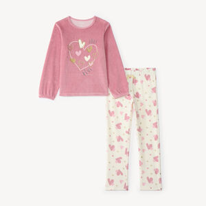 Pijama de 2 piezas de terciopelo para niña 