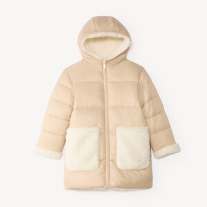 Abrigo largo reversible con capucha para niña 