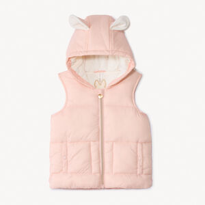 Doudoune sans manches à capuche ludique pour bébé fille 