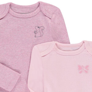 Pack de 5 bodies de manga larga estampados para bebé niña 