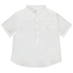 Chemise de manga corta con cuello tunecino para bebé niño 