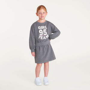 Vestido de sudadera de manga larga para niña efecto 2 en 1. 