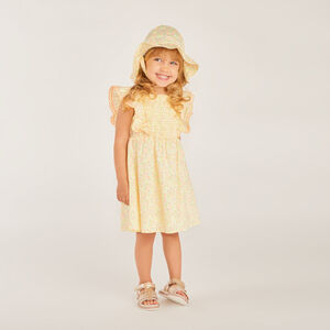 Conjunto de 2 piezas vestido + gorro de flor para bebé niña 