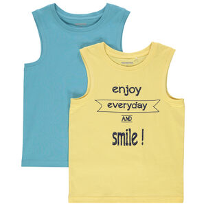 Camiseta de tirantes de algodon bio liso / con mensaje 